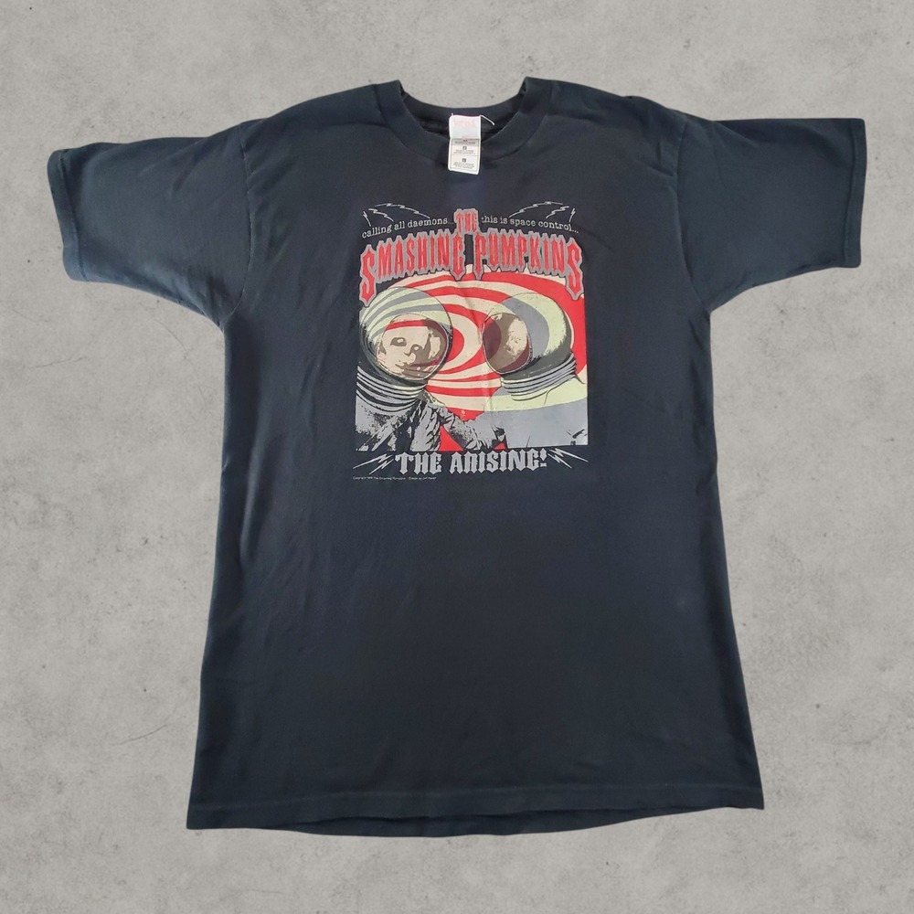 Vintage Smashing Pumpkins Shirt Mens Large Black 1999 The Arising Tour Band Tee